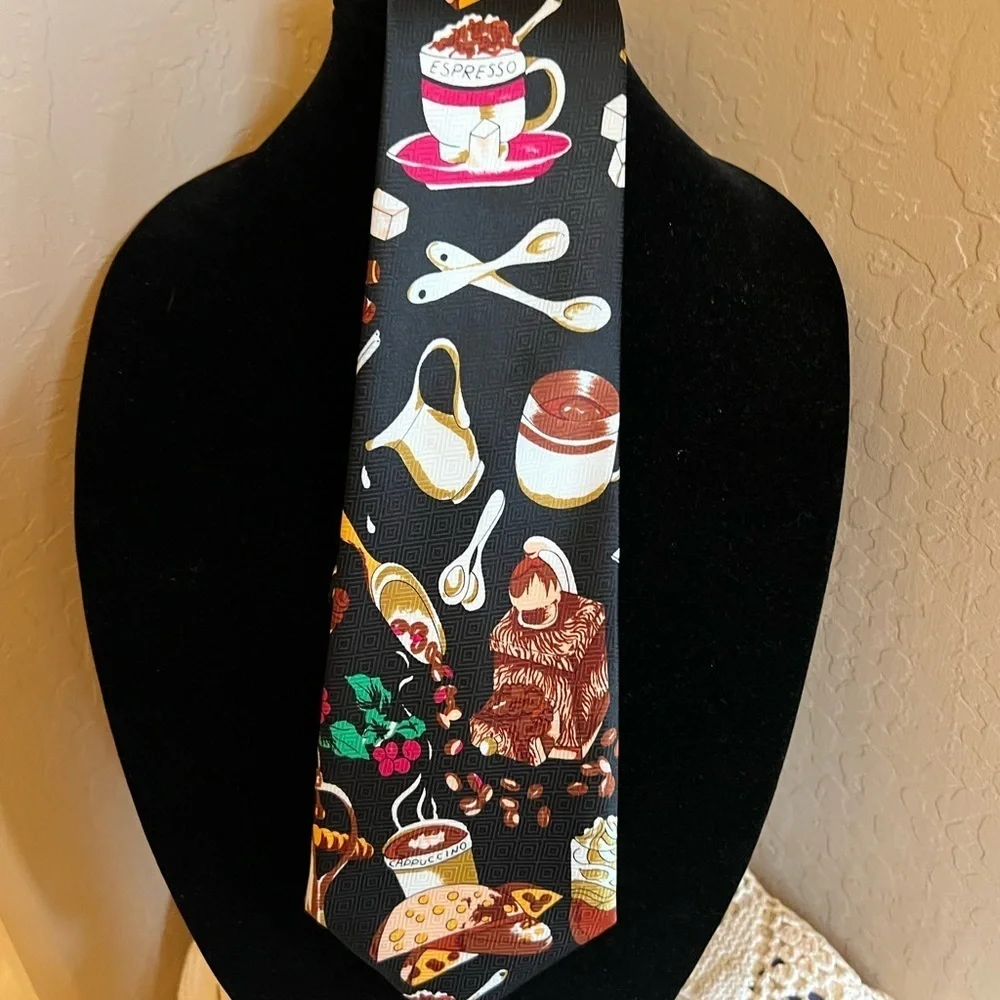 A. Rogers Handmade Novelty Tie Coffee Lovers Silk House Espresso Coffee Necktie